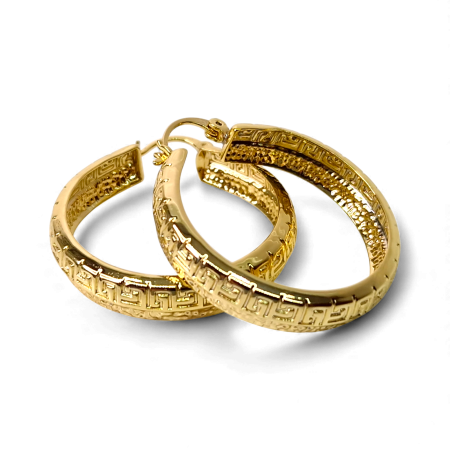 Cercei rotunzi placati cu aur de 18k [4]