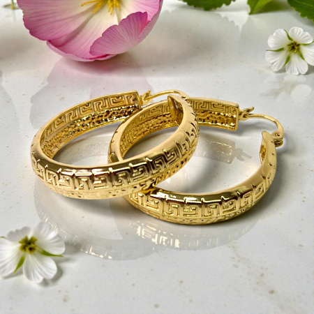 Cercei rotunzi placati cu aur de 18k [7]