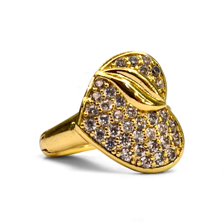 Cercei cu tortita in forma de inima placati cu aur de 14k si incrustati cu cristale albe zirconiu [4]