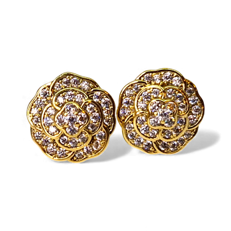 Bijuterii Placate cu Aur - Cercei Amira placați cu aur 18K cu cristale