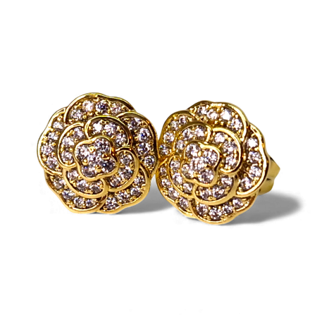 Cercei Amira placați cu aur 18K cu cristale [4]