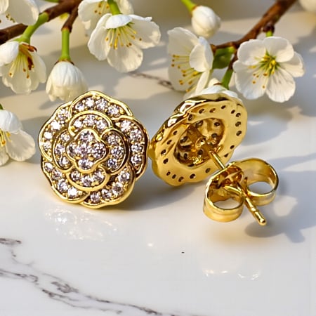 Cercei Amira placați cu aur 18K cu cristale [3]