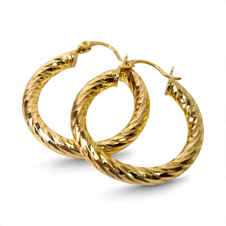 Cercei rotunzi placati cu aur de 18k [2]