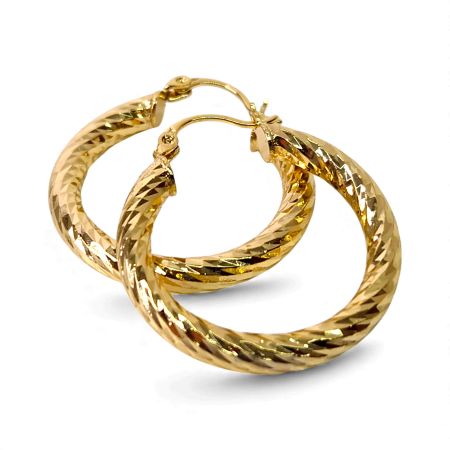 Cercei rotunzi placati cu aur de 18k [6]