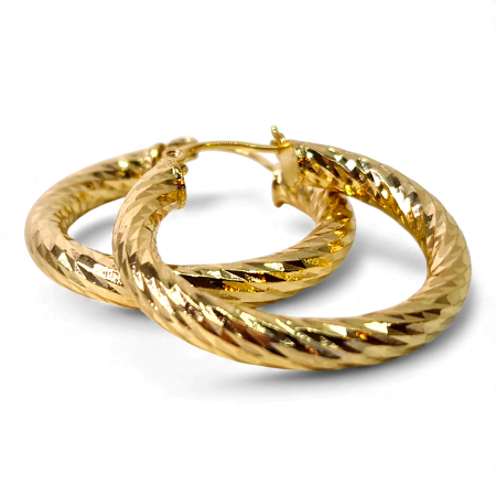 Cercei rotunzi placati cu aur de 18k [4]