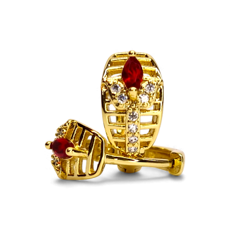 Cercei Armina Red placați cu aur cu cristal roșu și zirconii [4]