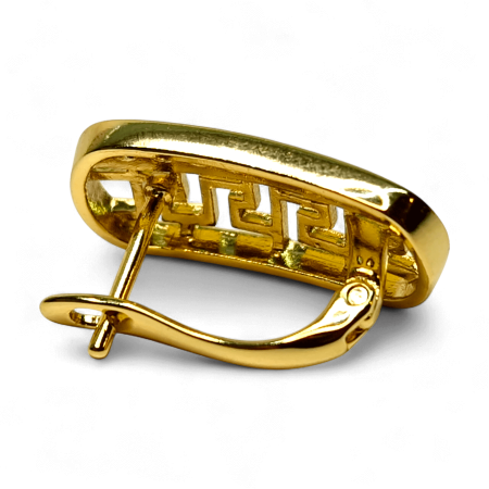 Cercei Aurora placați cu aur cu model geometric decupat și zirconii [8]