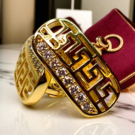 Cercei Aurora placați cu aur cu model geometric decupat și zirconii [6]