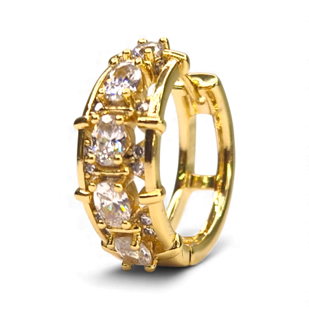 Cercei Ayanna placați cu aur cu zirconii mari strălucitoare [7]