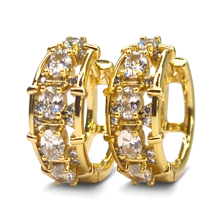 Cercei Ayanna placați cu aur cu zirconii mari strălucitoare [2]