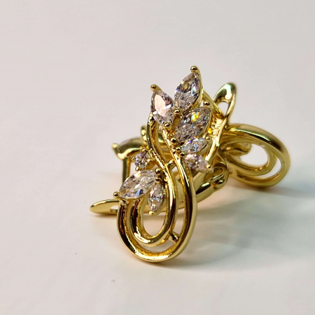 Cercei eleganti placati cu aur de 14k si cristale din zirconiu [5]