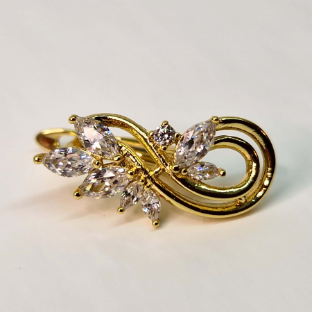 Cercei eleganti placati cu aur de 14k si cristale din zirconiu [6]