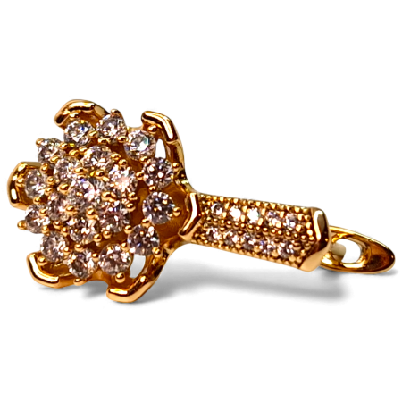 Cercei Carina placati cu aur cu flori pavate în zirconii [5]