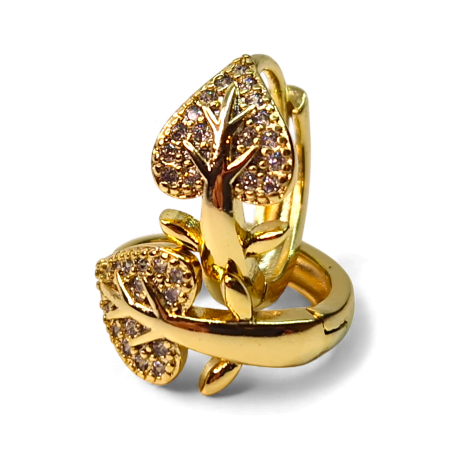 Cercei - Cercei Carmina placați cu aur cu inimă și arbore al vieții