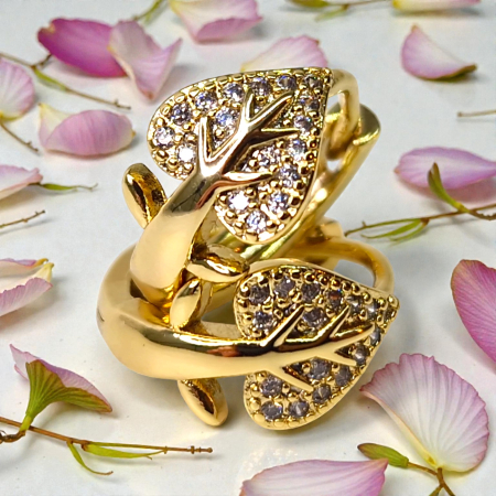 Cercei Carmina placați cu aur cu inimă și arbore al vieții [3]