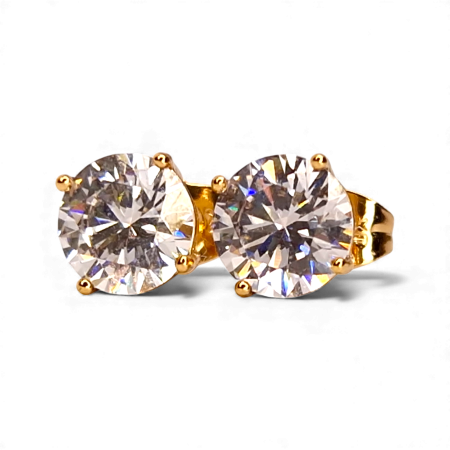 Bijuterii Placate cu Aur - Cercei aur Chloe cu cristal brilliant