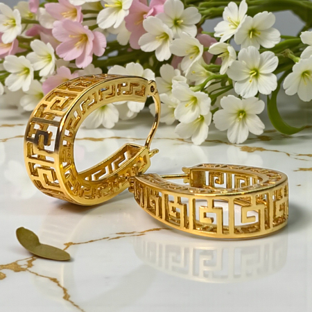 Cercei cu filigram placati cu aur galben de 14K [5]