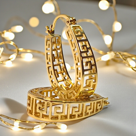 Cercei cu filigram placati cu aur galben de 14K [3]