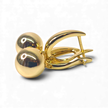 Cercei lungi cu placati cu aur de 14k cu biluta aurie [2]