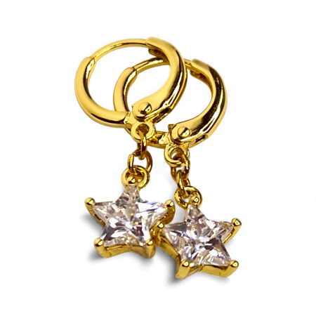 Cercei placați cu aur Delia cu steluțe din cristale strălucitoare [6]