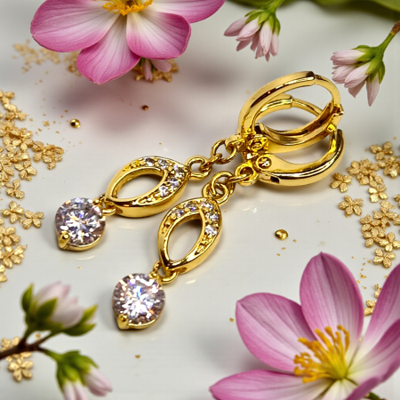 Cercei placați cu aur Elena – rafinament și strălucire [7]