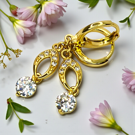 Cercei placați cu aur Elena – rafinament și strălucire [1]