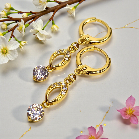 Cercei placați cu aur Elena – rafinament și strălucire [5]