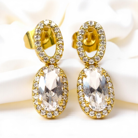 Cercei placați cu aur Emilia White – eleganță pură [1]