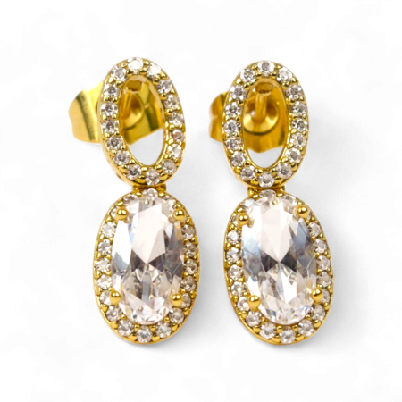 Cadouri femei - Cercei placați cu aur Emilia White – eleganță pură