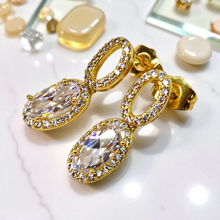 Cercei placați cu aur Emilia White – eleganță pură [4]