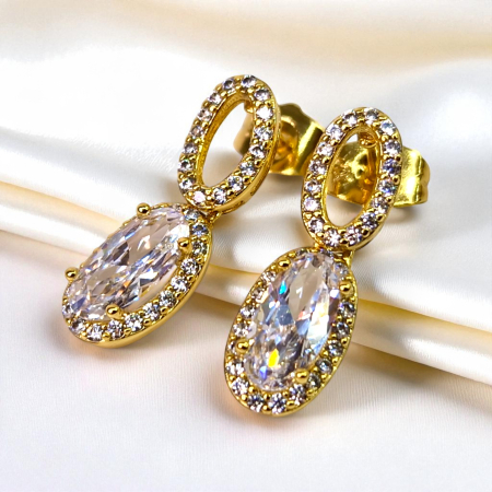 Cercei placați cu aur Emilia White – eleganță pură [3]