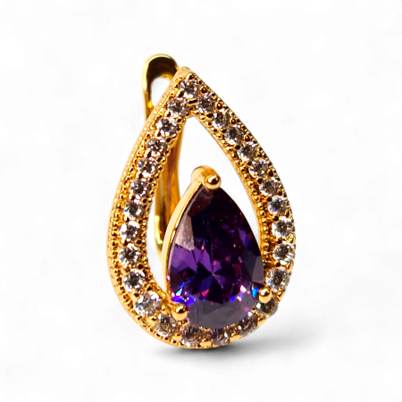 Cercei Francesca Mauve placati cu aur 18K cu cristal mov zirconiu [6]