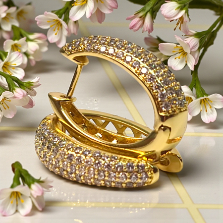 Cerceii kendra placati cu aur de 14k incrustati cu zirconii albe [3]