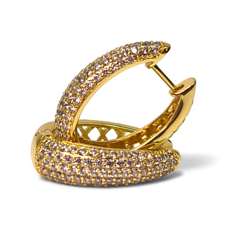 Cercei de ocazie - Cerceii kendra placati cu aur de 14k incrustati cu zirconii albe