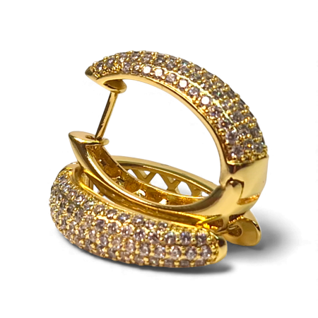 Cerceii kendra placati cu aur de 14k incrustati cu zirconii albe [2]