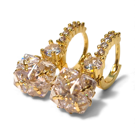 Cercei de ocazie - Cerceii Kirra placati cu aur de 14k incrustati cu cristale albe din zirconiu