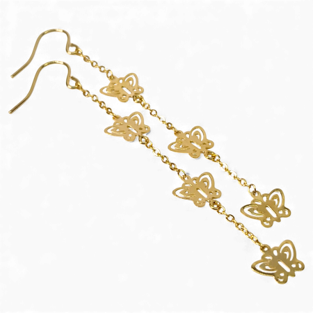 Cercei Lydia placați cu aur cu fluturi delicati suspendați [6]