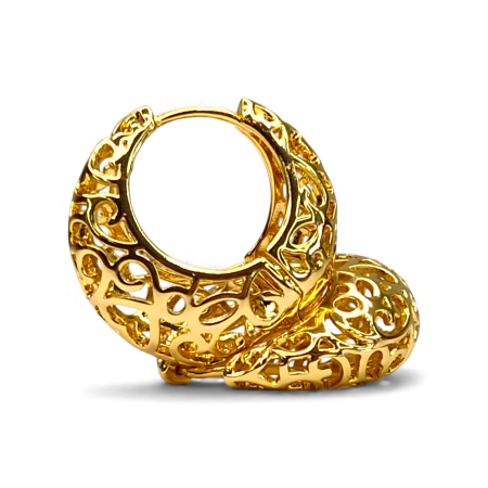 Cercei cu tortita - Cercei cu filigran placati cu aur galben de 14k