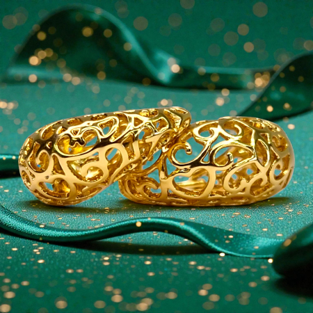 Cercei cu filigran placati cu aur galben de 14k [3]