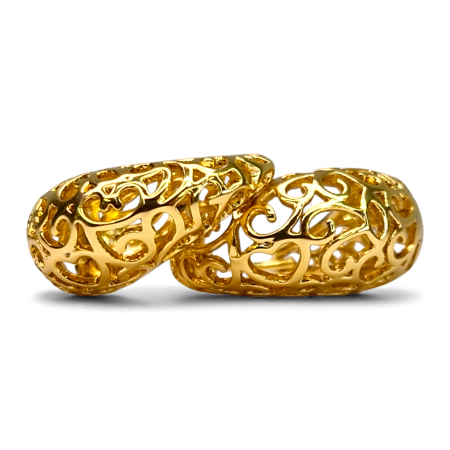 Cercei cu filigran placati cu aur galben de 14k [4]