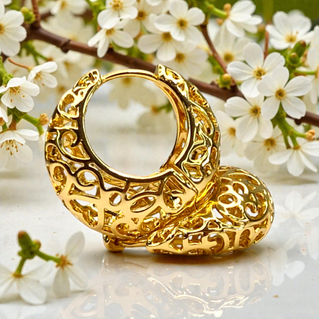 Cercei cu filigran placati cu aur galben de 14k [1]