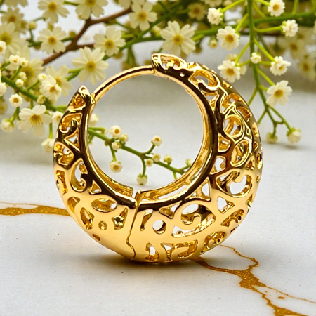 Cercei cu filigran placati cu aur galben de 14k [5]