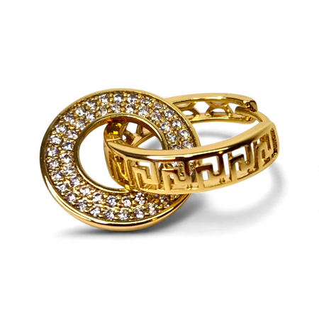 Cercei Olivia placați cu aur 18K cu zirconii [5]