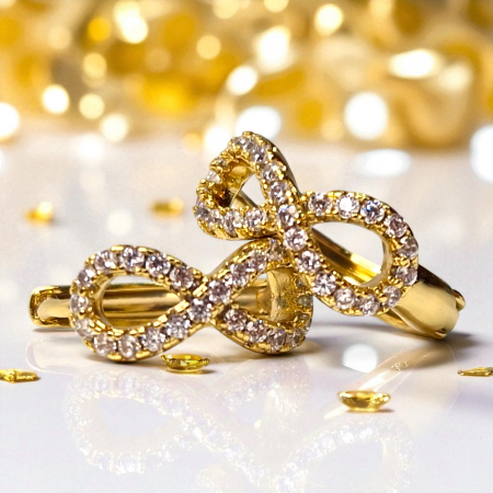 Cercei aur Ramona simbol infinit cu zirconii [1]