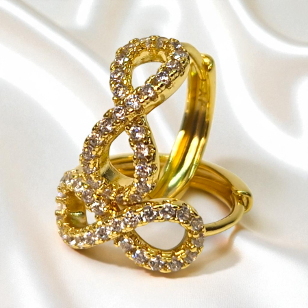 Cercei aur Ramona simbol infinit cu zirconii [5]