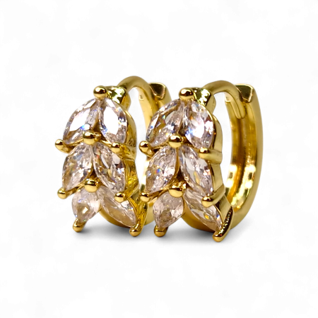 Bijuterii Placate cu Aur - Cercei aur Roxana cu cristale marquise