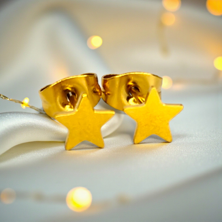 Cercei Selene placati cu aur în formă de stea [3]