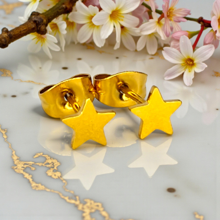 Cercei Selene placati cu aur în formă de stea [1]