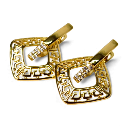 Bijuterii Placate cu Aur - Cercei Sofia placați cu aur 18K cu zirconii