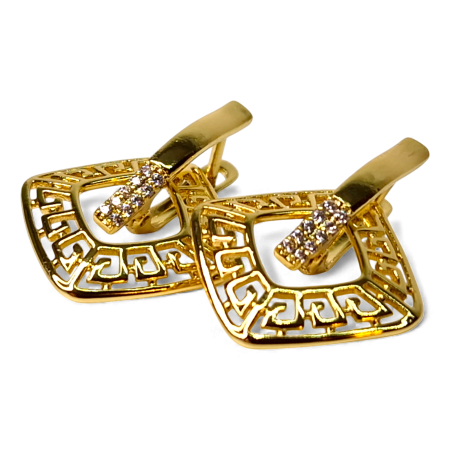 Cercei Sofia placați cu aur 18K cu zirconii [4]